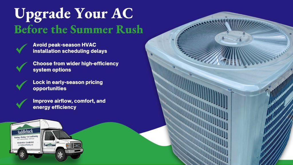 Infographic on why to upgrade your ac before summer.