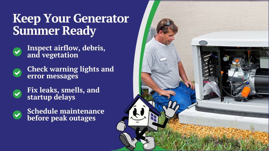 An electrician working on a hold Home generator