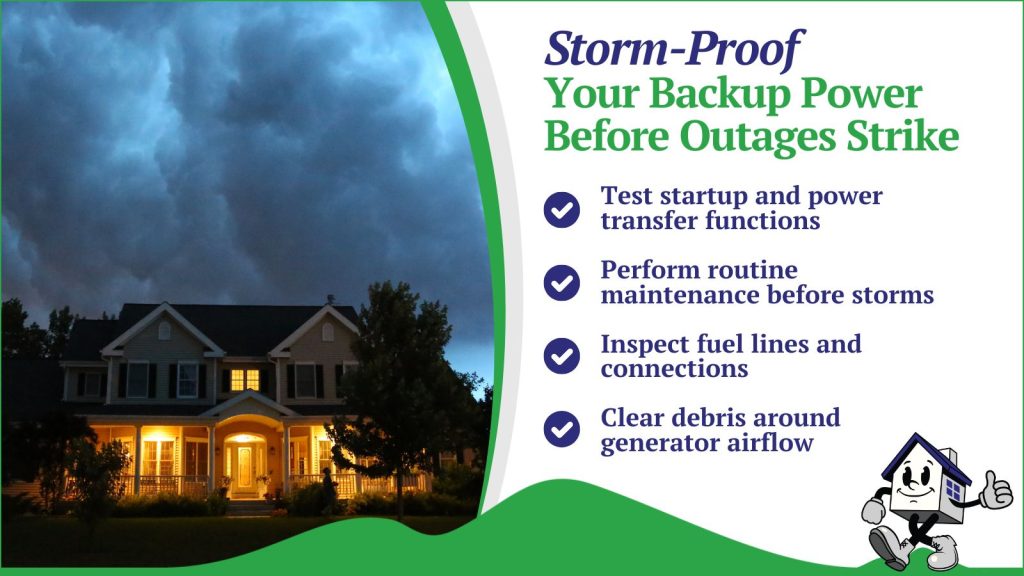 A house with full power during a storm because of a generator.