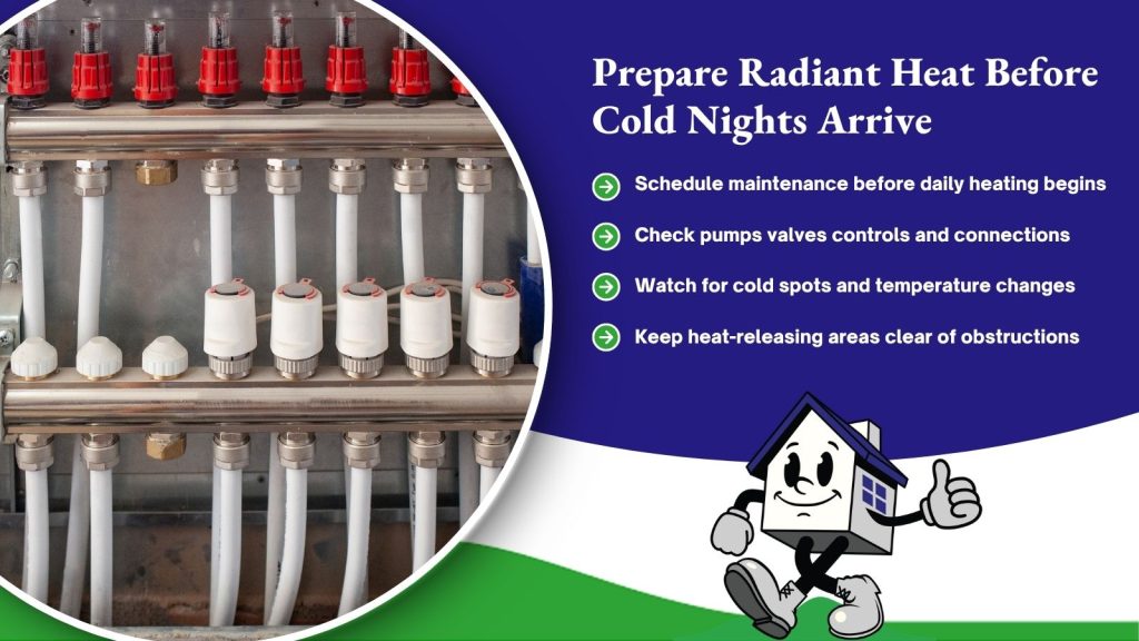 Radian heating adjustment valves.