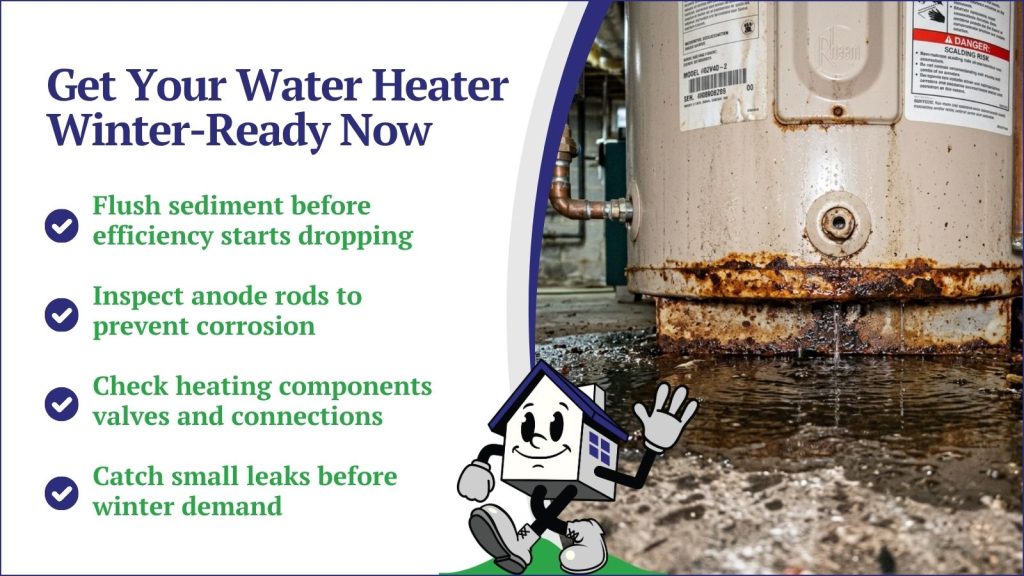 A leaking water heater that needs maintenance.